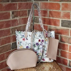 Floral Pattern Handbag Set 3PCS NWT Tote Bag